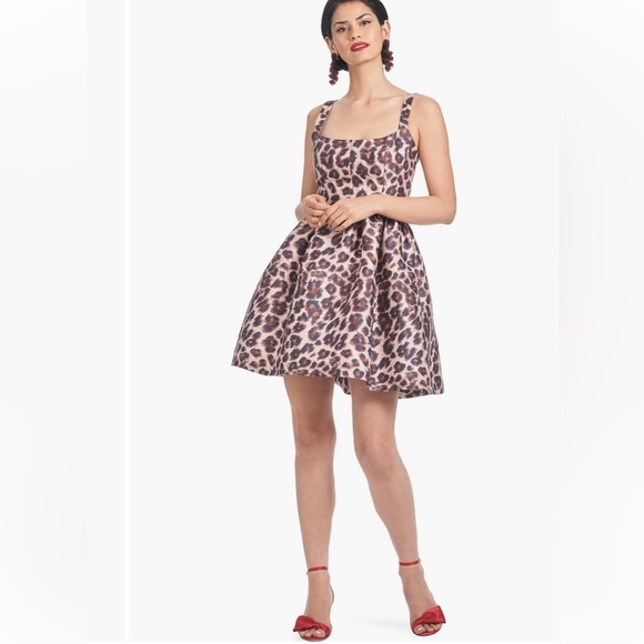 NWT SACHIN + BABI leopard print Mini Dress A line size 6 - Picture 4 of 5